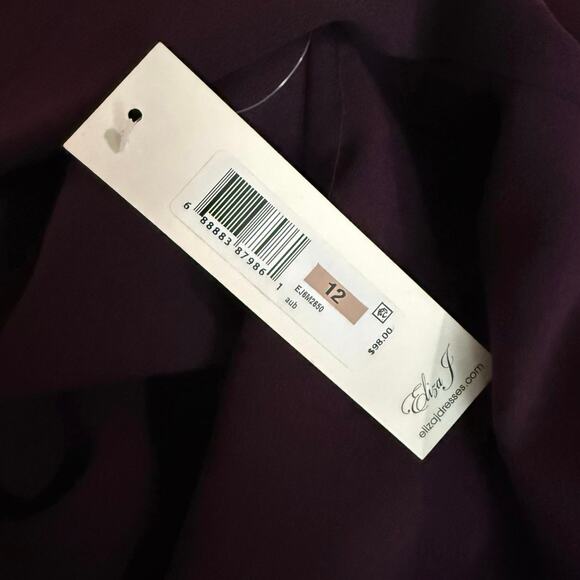Eliza J off shoulder sheath dress bodycon eggplant purple wine merlot size 12 - Picture 7 of 14